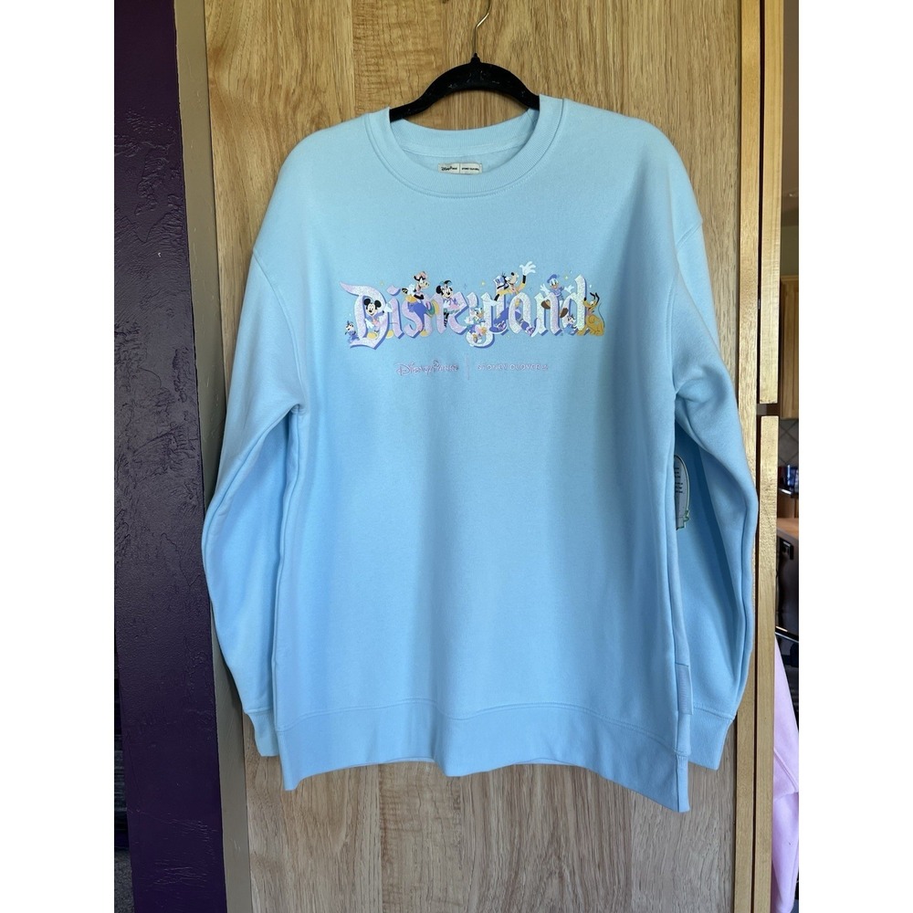 Disney Parks Stoney Clover Lane Disneyland Sweatshirt Blue Mickey Minnie Large